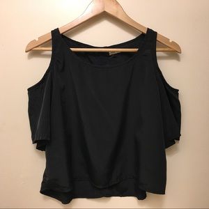 Hollister Black Open Shoulder Flowy Blouse - Small
